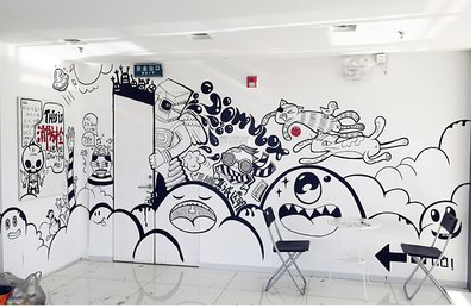 甘孜手绘墙并非传统涂鸦。